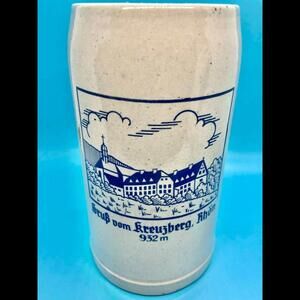 Vintage Gruss vom Kreuzberg, Rhon 932 m Stoneware Beer Mug  Germany